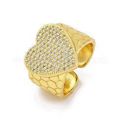 Anelli per polsini da donna in ottone con micro pavé di zirconi trasparenti&nbsp;RJEW-H248-08G-03