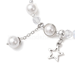Braccialetti con perle di conchiglia e perline rotonde di vetro&nbsp;BJEW-JB11857-01
