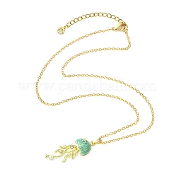 Collana con ciondolo a forma di animale marino in lega smaltata&nbsp;NJEW-JN06635-01