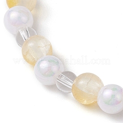 Pulseras elásticas con cuentas de jade de imitación de vidrio de dos tonos&nbsp;BJEW-JB10686