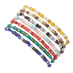 7 set di braccialetti elastici con perline di vetro&nbsp;BJEW-MZ00297