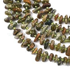Natur Rhyolith Jaspis Perlen Stränge&nbsp;G-F821-B01-01