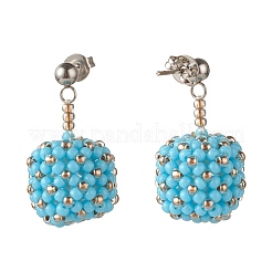 Orecchini pendenti con perline di semi giapponesi toho&nbsp;EJEW-JE04762-02