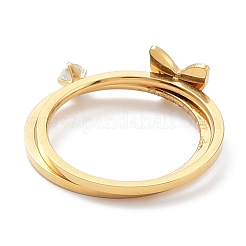 Juego de 2 anillo de mariposa de acero inoxidable 304 con baño de iones (IP) de 2 estilos y esmalte.&nbsp;RJEW-K244-01G