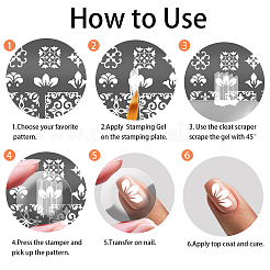 Plantillas de arte de uñas diy de acero inoxidable&nbsp;MRMJ-WH0098-014
