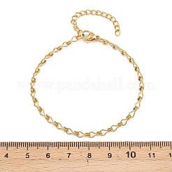 201 bracciali a catena con maglie a bulbo in acciaio inossidabile per donna&nbsp;BJEW-G767-01B-G