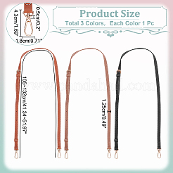 3 Stück verstellbare Taschengriffe aus PU-Leder in 3 Farben&nbsp;DIY-WR0003-36A