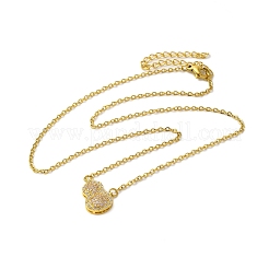 Collane con ciondolo in zirconia cubica in acciaio inossidabile 304&nbsp;LS-NJEW-Q347-01D