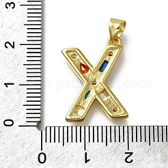 Pendenti in zirconi cubici trasparenti in micro pavè di ottone&nbsp;KK-G521-01G-X-01