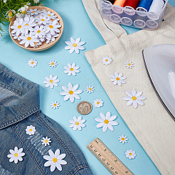 80 Stück 4 Stile Blumen-Stickerei-Stoff zum Aufbügeln/Aufnähen von Polyester-Patches&nbsp;DIY-FG0008-09