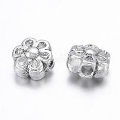 Belle fleur en alliage de style tibétain perles pour la fabrication de cadeaux de fête des mères&nbsp;X-LF0252Y