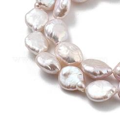 Fili di perle di perline keshi barocche naturali&nbsp;PEAR-P064-18A-01A