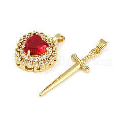 Messing Micro Pave klare Zirkonia Anhänger Sets&nbsp;KK-R226-08G-01