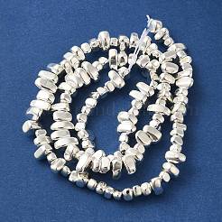 Brins de perles d'hématite non magnétiques synthétiques galvanisées&nbsp;G-I364-B01-S