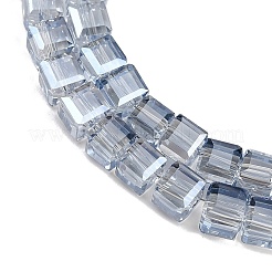 Chapelets de perles en verre transparent électrolytique&nbsp;EGLA-B011-07A-PL04