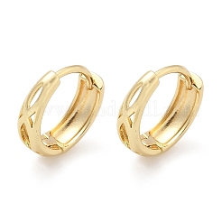 Boucles d'oreilles créoles creuses en laiton&nbsp;EJEW-Z102-10G