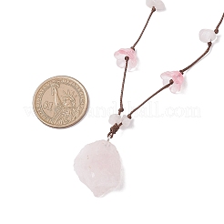 Anhänger aus rohen Natursteinnuggets mit handgefertigter Bunte Malerei-Blume&nbsp;NJEW-TA00210-02