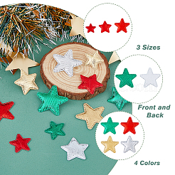 120 pièce 12 accessoires de décoration en tissu non tissé en forme d'étoile de Noël de style&nbsp;DIY-FH0005-71