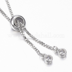 Verstellbare messing micro pave zirkonia bolo armbänder&nbsp;BJEW-G583-08P