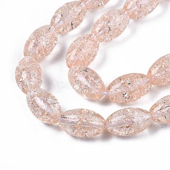Trasparente perle di vetro crackle fili&nbsp;GLAA-S192-B-010F
