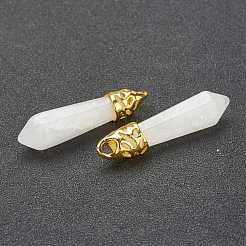 Pendentifs pointus en jade blanc naturel&nbsp;G-E332-C27-G