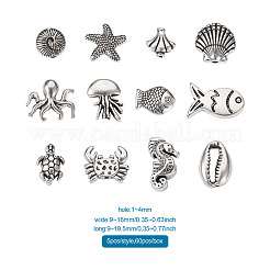 60pcs 12 Arten tibetanische Legierungsperlen&nbsp;FIND-FW0001-18