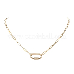 Collane con catena a graffetta con ciondolo a moschettone con vite in acciaio inossidabile 304&nbsp;NJEW-JN05860-01