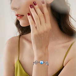 10 pz braccialetti con cabochon in acciaio inossidabile 304 a forma di fiore&nbsp;BJEW-DC00016