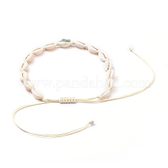 Collane di perline intrecciate a conchiglia stampata regolabile&nbsp;NJEW-JN02790-01