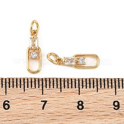 Breloques en laiton Shegrace avec micro-pavé de zircone cubique transparente&nbsp;XGRQ4N510-726G