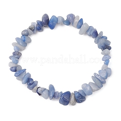 Gefärbte und erhitzte Stretch-Armbänder mit natürlichen blauen Aventurin-Chip-Perlen für Männer und Frauen&nbsp;BJEW-JB12089-02