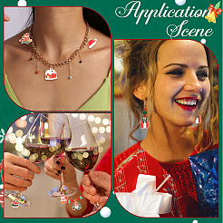 80 pendentifs en alliage émaillé sur le thème de Noël&nbsp;ENAM-SC0007-15