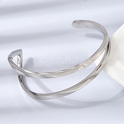 Braccialetti a polsino in acciaio inossidabile 304 per donna&nbsp;BJEW-D408-29P