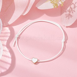Set di braccialetti con perline intrecciate a forma di cuore smaltato in lega da 10 pz&nbsp;BJEW-JB09739-01A