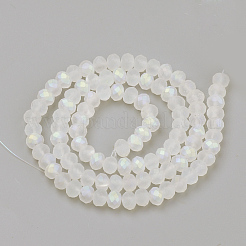 Chapelets de perles en verre électroplaqué&nbsp;EGLA-S141-4mm-01E