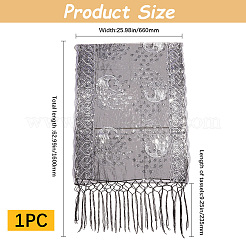 Abnehmbarer Schal aus Polyester mit Pfauenpailletten&nbsp;AJEW-WH20072-41B