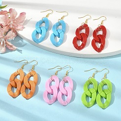 Boucles d'oreilles pendantes en forme de chaînes gourmettes en acrylique&nbsp;EJEW-JE05571