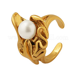 Offene Manschettenringe aus Edelstahl mit Blumen&nbsp;WGAF2BA-02