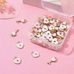80pcs 4 Stil Legierung Emaille Charms charm&nbsp;ENAM-LS0001-11LG