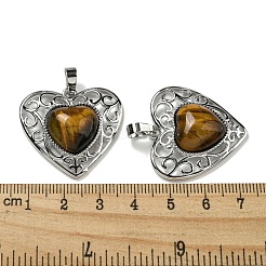 Colgantes de corazón de amor de melocotón de ojo de tigre natural&nbsp;G-G158-01E