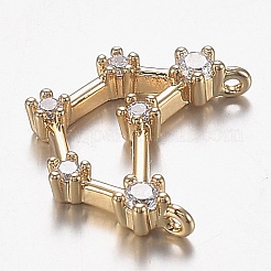 Breloques en laiton micro zircone cubique transparente&nbsp;ZIRC-F120-019G-06