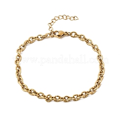 Gehämmertes Kabelkettenarmband aus Edelstahl 304 für Damen&nbsp;BJEW-Z167-02G