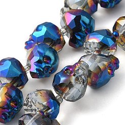 Brins de perles de verre galvanisées transparentes&nbsp;GLAA-G104-02D