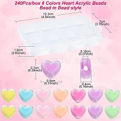 240 Stück 8 Farben Herz-Acrylperlen&nbsp;TACR-YW0001-92