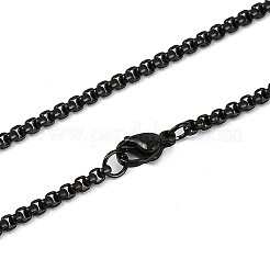 Collane con catena a maglie quadrate a forma di luna cava in acciaio inossidabile 201&nbsp;NJEW-M010-06