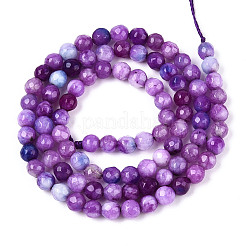Chapelets de perles en jade blanc naturel teinté&nbsp;G-T139-4mm-60-11
