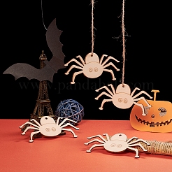 Adornos de recortes de madera en blanco de Halloween con forma de araña&nbsp;WOOD-L010-02