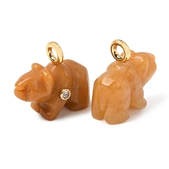 Natürliche Topas-Jade-Anhänger mit Schnitzereien&nbsp;G-H357-02G-10