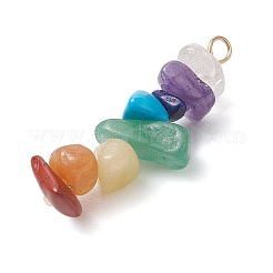 6 pièces ensemble de pendentifs en perles de pierres précieuses mélangées&nbsp;PALLOY-JF02769-02