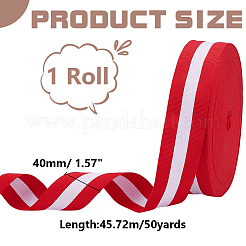 50 Yards dreifarbiges gestreiftes Ripsband aus Polyester&nbsp;OCOR-WH0112-004B